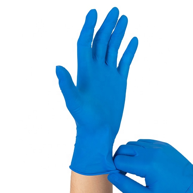 AQL1.5 Powder Free Blue Nitrile Food Luvas