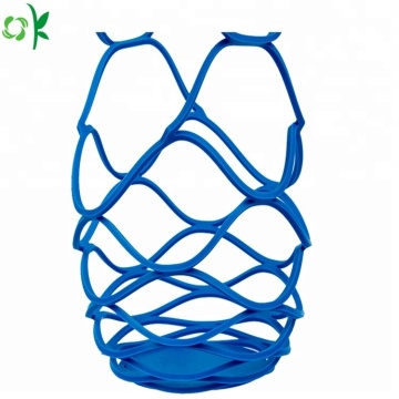 Silicone đồ dùng nhà bếp Collapsble dã ngoại giỏ rượu túi lưới