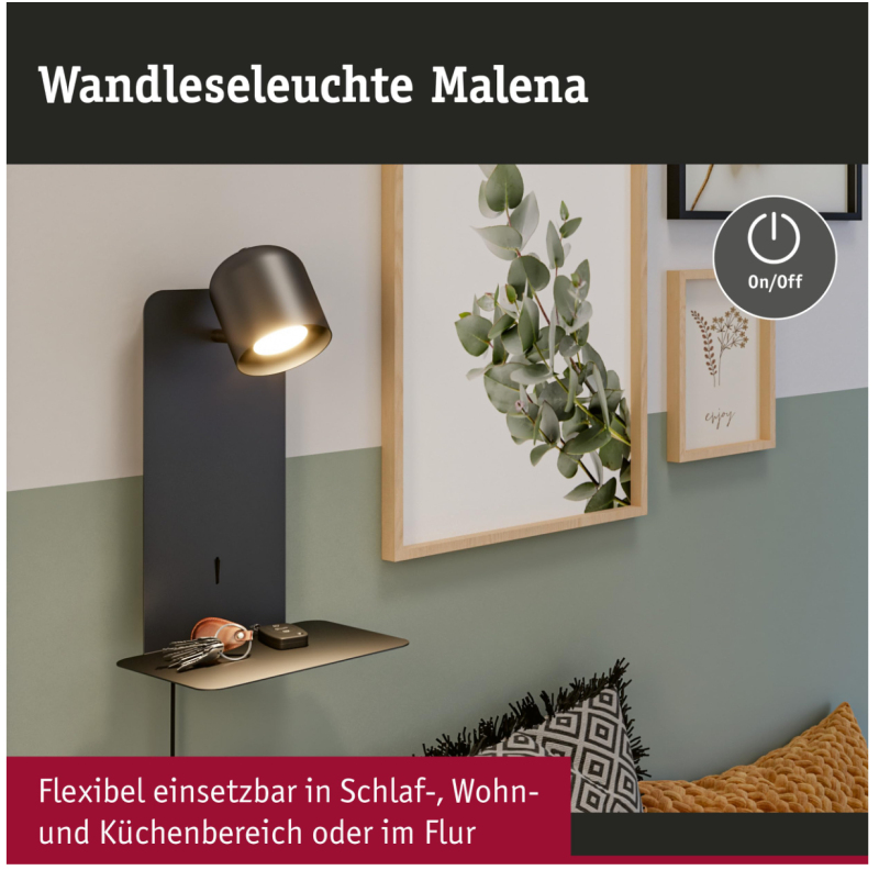 Minimalist Black Wall - Mounted Desk Lamp