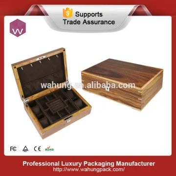 Elegant wooden jewellery box storage with key