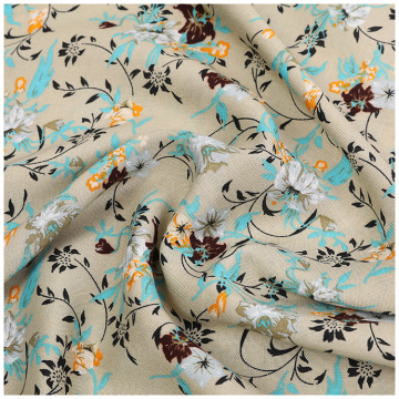 Floral Pattern Woven Rayon Challis Printed Fabric