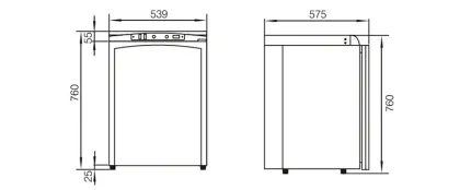 100 Liters DC AC Gas 3-Way Famous Brands Counter Depth Dorm Fridge