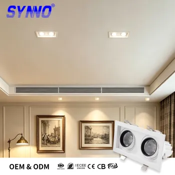 White Single Double Heads Square Recessed LED Downlight