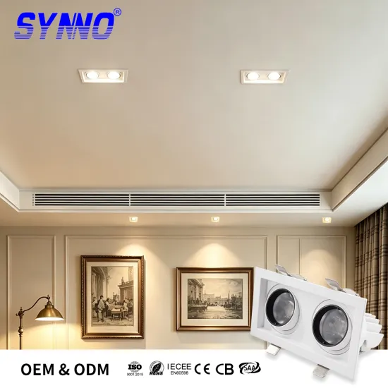 White Single Double Heads Square Recessed LED Downlight