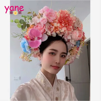 Champagne Blue Clasp Flower Headband Photo Flower Crown