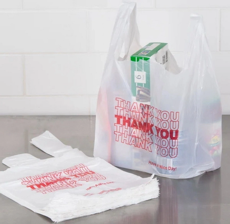 Customizable vest plastic shopping bag