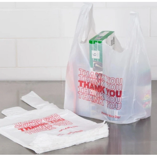 Customizable vest plastic shopping bag