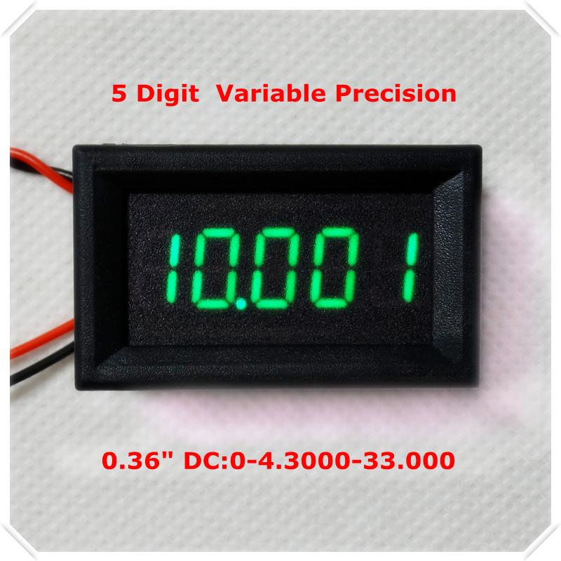 RD 4 Wires 0.36" Variable Precision DC 0-33 V Digital Voltmeter voltage panel meter led display Color [ 4 pieces / lot]