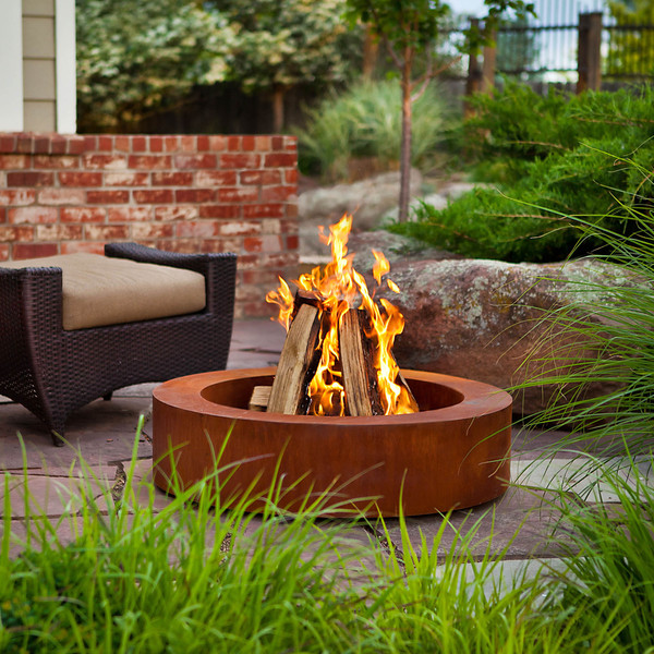 corten steel fire pit brazier