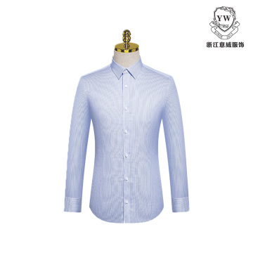 Classic Blue Stripe Long Sleeve Shirt for Men MTG-133