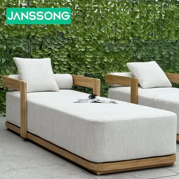 Teak Sunbed Lounger Table Sofa Set - Premium Outdoor Wooden Furniture for Hotels and Villas