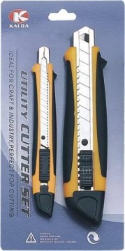 hot 18mm 9mm plastic cutter knife set rubber grip cutter