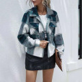 Women's Plaid Cropped Patchwork Jacket