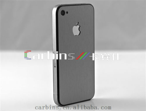 Brushed Steel Full Body Wrap for iphone 4,4s,5