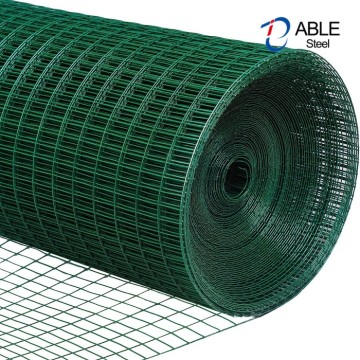 Couleur verte PVC revêtu de maille de fil soudé galvanisé