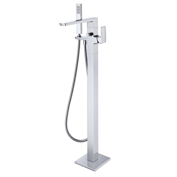 Chrome Brass Floor Mount Tub Filler