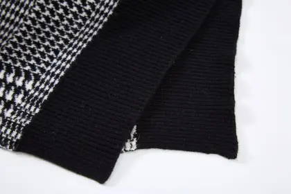 Women's Knitted Jacquard Turtleneck Swallow Gird Poncho Cape