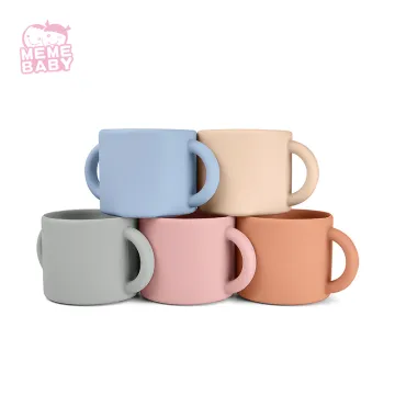 LFGB Reusable Training Silicone Mug Cup With Handles