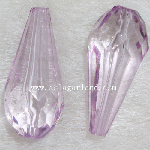 12 * 25MM Großhandel Acryl Kristall Facted Teardrop Perlen