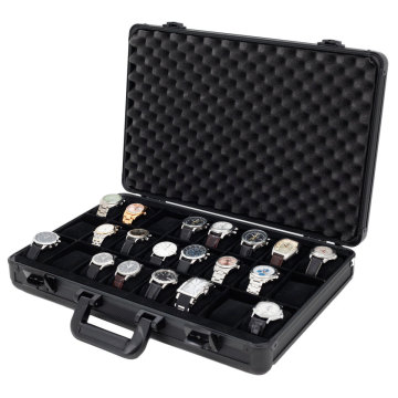 Custom Black Aluminum Watch Box for 24 Watches