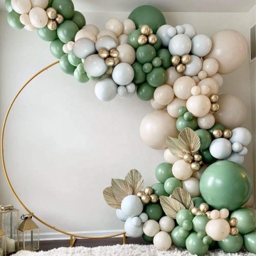 60 Inch Circular Metal Gold White Balloon Flower Arch - Ready to Ship