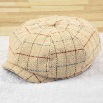 European American Style Plaid Cap - Multiple Sizes for Big Heads
