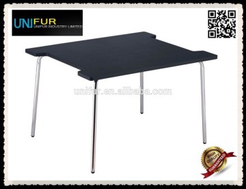 Unique cute modern MDF cheap kids table with chromed steel legs