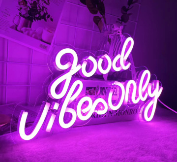 Customizable LED Neon Sign Board for Mall Park Outdoor - Pink Light Effect DC/AC Power