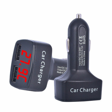 4 ใน 1 Dual USB LCD Display Charger Fast Car สำหรับ iPhone 12 Pro Max