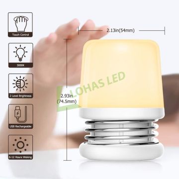 LOHAS Gentle Warm Night Light - Portable LED Nightlight with Tap Control, USB Rechargeable, for Kids