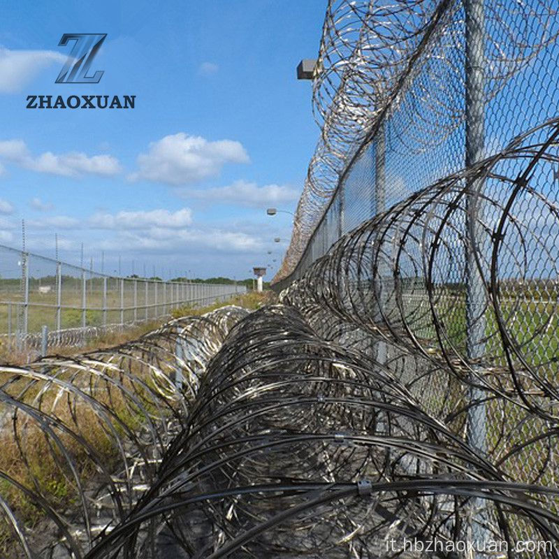 Sicurezza di avvertimento usata militare Galvanizzato Filo spinato