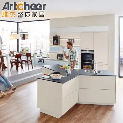 European Style Home Kitchen Cabinets with Island Table at Home Depot