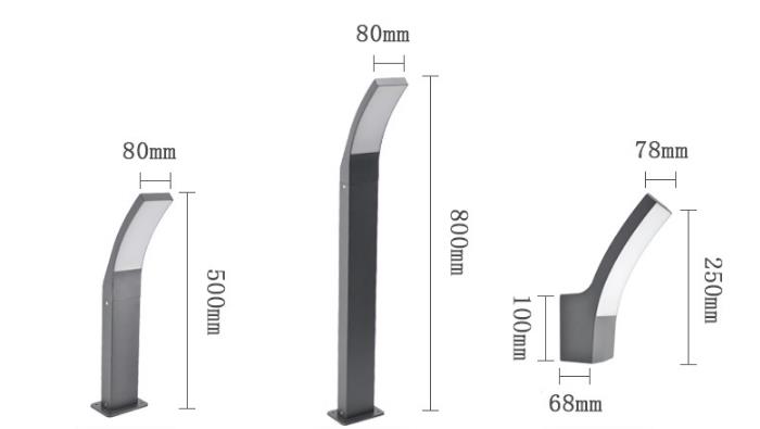 10W Gray Bollard Light Model