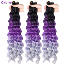 Wholesale Colored Ocean Wave Fashion Crochet Hair Attachment Natural Deep Loose Wave Braids Afro Synthetic Braiding Hair Bundles