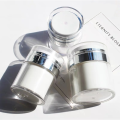 Silver acrylic cosmetic plastic packaging airless press jar