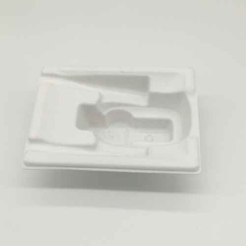 Durable wet press moulded pulp paper tray