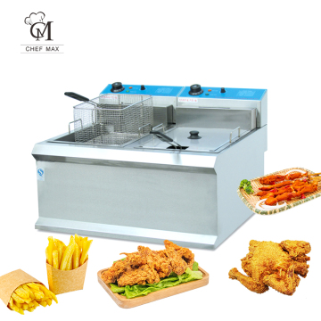 Chefmax 3.8KW Custom Countertop Double Cylinder Electric Deep Fryer