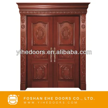 Foshan Yihe Solid wood composite door With Carving