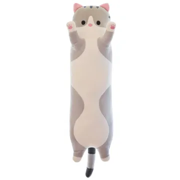 Custom cute cotton plush cat toy doll stuffed animal soft cuddly toy comfort long sleeping pillow
