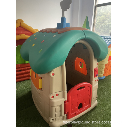 Indoor Plastic Mushroom House Slide for Kindergarten Play Equipment
