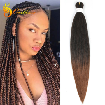 Hot sale Easy Braids 24 inches 80g/piece Easy Crochet Braid Hair Bundle Yaki Straight Ombre Synthetic Jumbo Box Braids