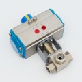 Pneumatic high-pressure three-way ball valve