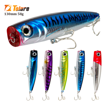 البيع الساخن أفضل سحر صيد البوببير 130 ملم 58G Saltwater Trolling Surface Topwater Casting Eugh