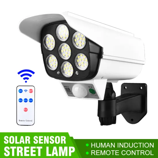 Solar Light Motion Sensor Security Dummy Camera Flood Light Wireless Outdoor IP65 Waterproof 77 LED Lamp 3 Mode Solar Wall Lamp
