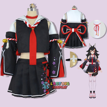 Hololive Vtuber Ookami Mio Cosplay Costume