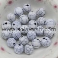 New Mixed Acrylic Crack White Round Beads Jewellery Spacer Beads