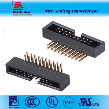 right angle 1.27mm pitch box header wire to board connector
