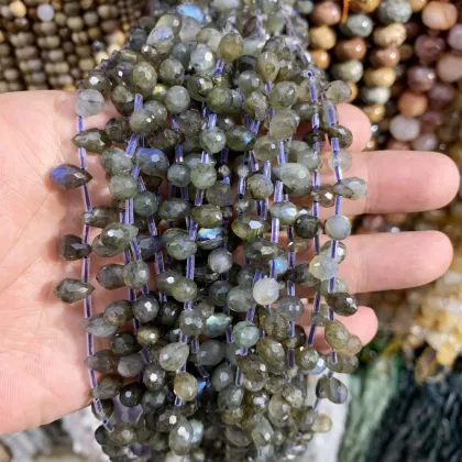 Lapis Lazuli Faceted Teardrop Beads - Natural Stone for Jewelry Making