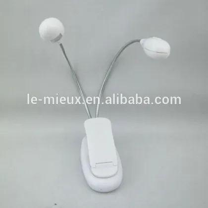 2 LEDs Book Clip Light Flexible Book Clip Light