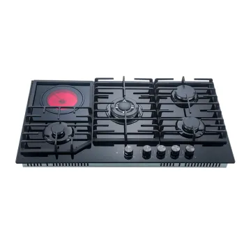 60cm Home Kitchen Multifunction Combined Hob: Gas & Ceramic Electric with 1 Ceramic Foyer and 4 Gas Burners